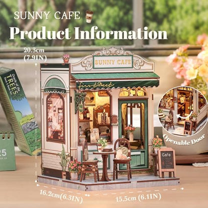 Fsolis Book Nook Kit Miniature House (Sunny Cafe) - color: Sunny Cafe
