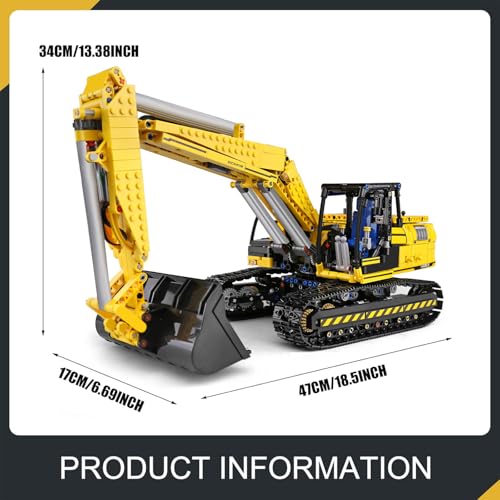 Mould King 13112 RC Excavator Building Set, Remote Control Truck Model Kit