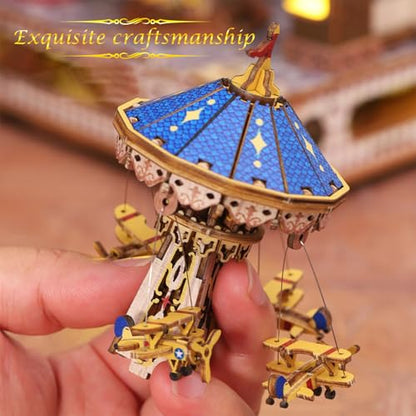 Annecy Castle 3D Wooden Puzzle, Rotating Mechanical Model Kit for Adults