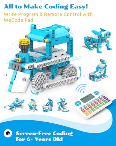 WhalesBot D3 Pro 12-in-1 STEM Wecode Pad Coding Robot Kit for Kids, 388-Piece Educational Building Set with Interactive Storytelling, Ideal Toy for Boys & Girls Ages 6-8 - style: WhalesBot D3 Pro Coding Robot