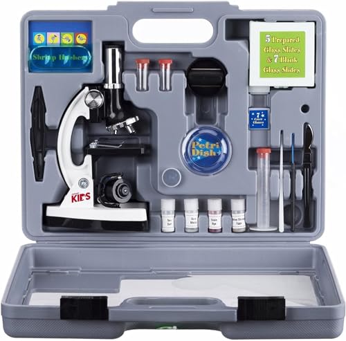 AmScope M30-ABS-KT2-W Beginner Microscope STEM Kit, White - style: A) White Microscope Kit