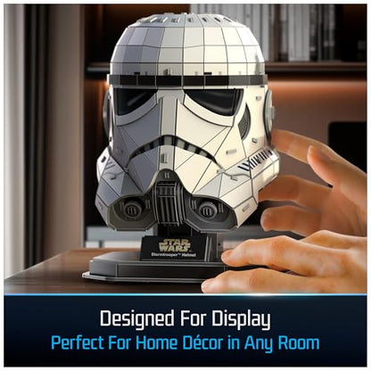4D Build Star Wars Stormtrooper Helmet 3D Puzzle Model Kit, Room Display - style: Stormtrooper Helmet 121 pcs
