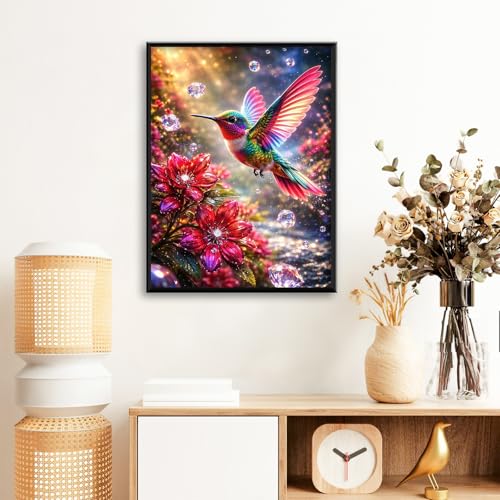 Hummingbird Diamond Art Kits for Adults Beginners 12x16 in, DIY Craft Gift - color: DP-US02