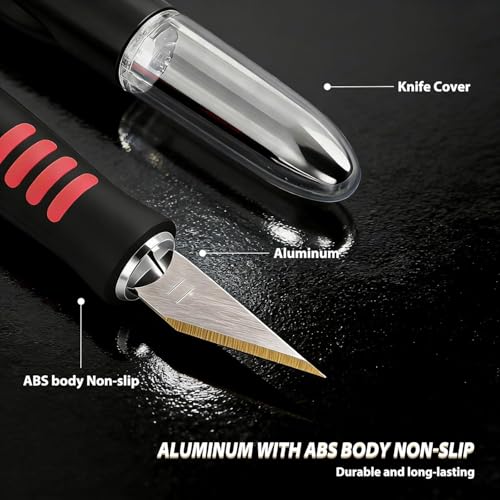 EHDIS Hobby Knife Sets Upgrade Craft Knife Kit,Craft Cutting Tools,Vinyl Wrap Tool Kit,Wallpaper Tool,Craft Tool for Architecture Modeling,Scrapbook,Art Cutting,Repairing,Window Tinting,Car Wrapping