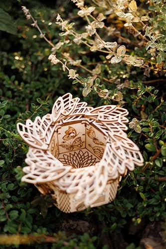 Wood Trick Mystery Flower 3D Wooden Puzzles for Adults to Build - color: Mystery Flower