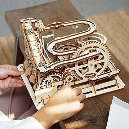 ROKR 3D Wooden Puzzles Mechanical Models - DIY Wooden Marble Run Kit &Treasure Box Gifts for Adults &Teens 14+