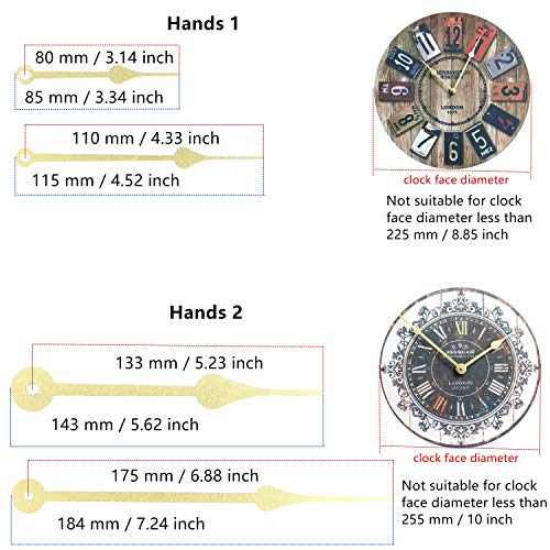 Youngtown 12888 Clock Movement 39/64" Thread Battery Replacement Gold hands - color: Gold, size: thread length 39/64 inch