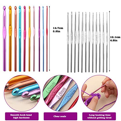 IMZAY Crochet Hooks Set, 66Pack Crochet Needles Set Ergonomic Crochet Hooks - color: Yellow, size: 66 Pcs