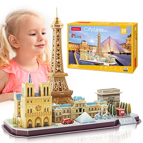 CubicFun 3D Puzzles for Kids Ages 8-10 Pairs Cityline - style: 2 CITY LINE PARIS