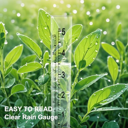 4 Packs of 5" Capacity Rain Gauge Plastic Replacement Rainfall Test Tubes with Scale for Yard Garden Outdoor Home Rain Gauge Outdoor