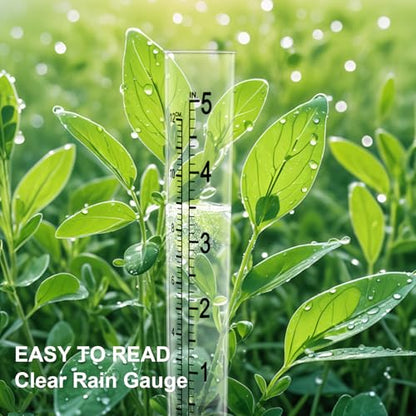 4 Packs of 5" Capacity Rain Gauge Plastic Replacement Rainfall Test Tubes with Scale for Yard Garden Outdoor Home Rain Gauge Outdoor