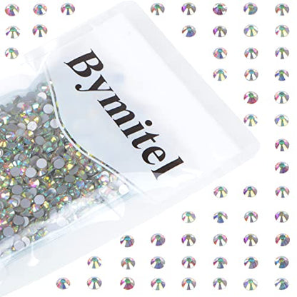 2880PCS Art Nail Rhinestones Non Hotfix Glue Fix Round Crystals Glass Flatback for DIY Jewelry Making with one Picking Pen (ss6 2880PCS, Crystal AB) - color: Crystal AB, size: ss6 2880pcs