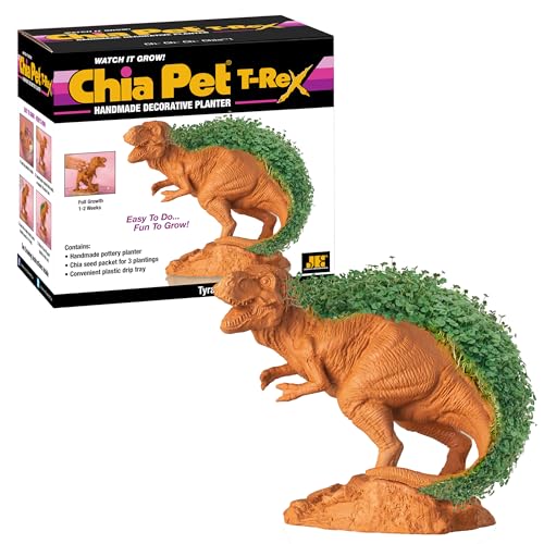 Chia Pet T-Rex - Tyrannosaurus with Seed Pack, Decorative Pottery Planter, Easy to Do and Fun to Grow, Novelty Gift, Perfect for Any Occasion - style: T-Rex