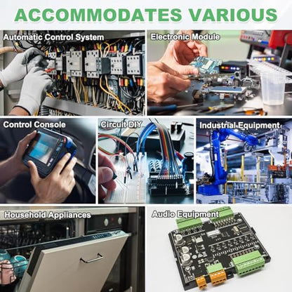 MECCANIXITY 2Set 9-Pin 5.08mm Pitch Pluggable Screw Terminal Block Connectors, PA66 300V 10A Through-Wall PCB Terminal with Panel Solderless Wiring Connectors 26-10AWG for Electronic - style: 9-Pin