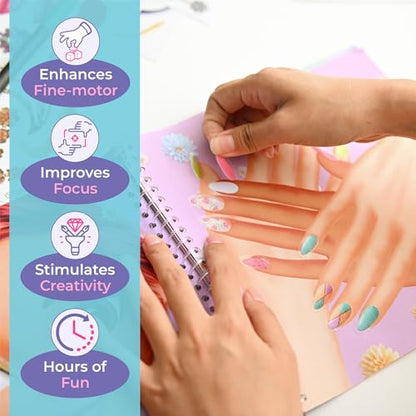 BSCOOL Nails and Makeup Coloring Book for Girls 2 Pack. Sticker Book - color: 2 PCS - Nails and Make Up