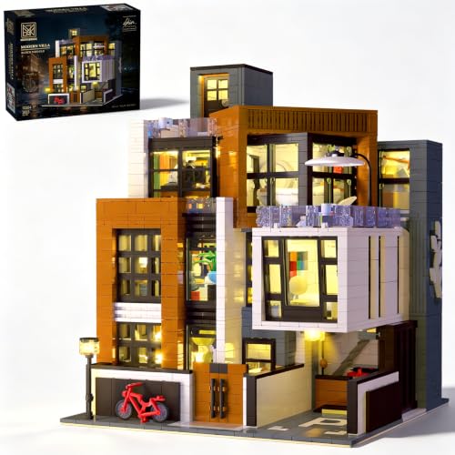 Cube Modern House Lighting Building Set 3623 PCS House Model Kit