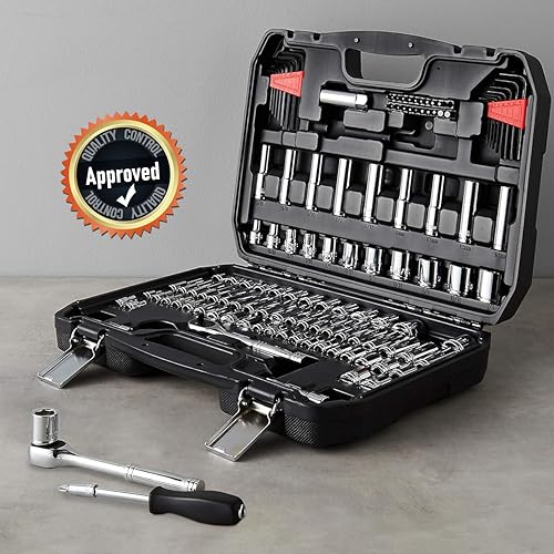 Amazon Basics Mechanic's Tool Socket Set With Case, 123-Piece - size: 123 Piece