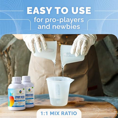 Craft Resin Crystal Clear Epoxy Resin Kit - Food Safe, UV Resistant - 34 Oz - size: 34 Oz
