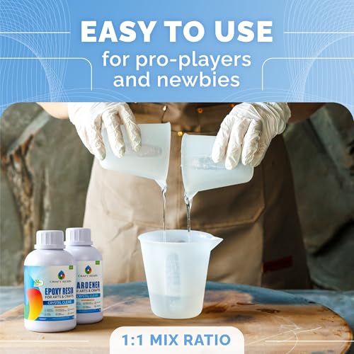 Craft Resin Crystal Clear Epoxy Resin Kit - Food Safe, UV Resistant - 4 Gal - size: 4 Gallon