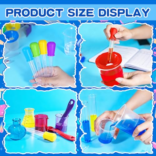 Bbiamsleep 23 Pcs Beakers Test Tubes Set, Plastic Droppers Beaker Test Tube