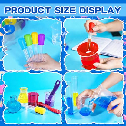 Bbiamsleep 23 Pcs Beakers Test Tubes Set, Plastic Droppers Beaker Test Tube