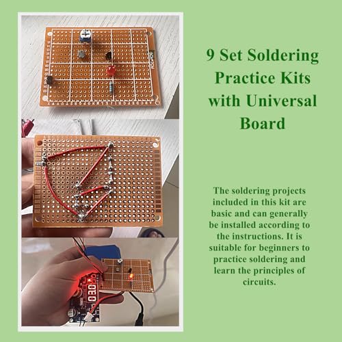 9 Set Soldering Practice Kits with Universal Board
