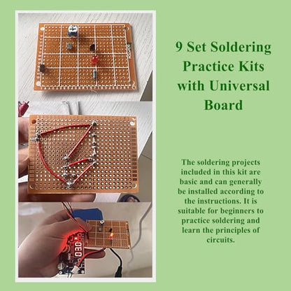 9 Set Soldering Practice Kits with Universal Board