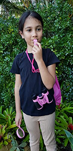 Adventure Kidz - Outdoor Exploration Kit, Binoculars with Case, Flashlight, Compass, Whistle, Magnifying Glass, Backpack, Bundle (28 Items)