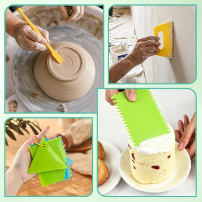 15 PCS Plastic Textured Art Supplies Kit with 3PCS Scrapers Art Tools - color: 18 Pcs