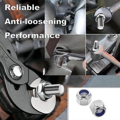 M10-1.5 Nylon Insert Lock Nuts 36 Pack, 304 Stainless Steel Hardware Nuts - size: M10-1.5 (36 Pcs)