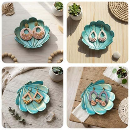 Trinket Cutter Set for Polymer Clay Display & Jewelry Styling – Fish, Shell & Spiral Shell Shapes | Shellfish-TRI - color: Shell+Fish+Spiral_shell