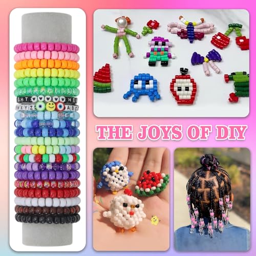 LIS HEGENSA 12Color 900PCS Kandi Pony Beads Bracelets Jewelry Making Kits - size: 12Color(900PCS)