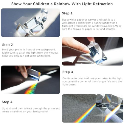 QFkris 12PCS 50mm/2inch Optical Glass Triangular Prism - color: 12-packs