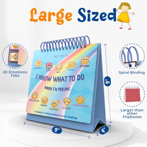 Thought-Spot I Know What to Do Flipbook | Emotions Wheel & Feelings Chart | Emotional Regulation Tool for Home, Class, or Calm Down Corner | Helps Kids Learn Coping Skills | Autism Must-Have