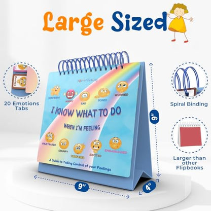 Thought-Spot I Know What to Do Flipbook | Emotions Wheel & Feelings Chart | Emotional Regulation Tool for Home, Class, or Calm Down Corner | Helps Kids Learn Coping Skills | Autism Must-Have