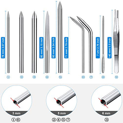 Ferraycle 12 Pcs Paracord FID Knotters Tool Set Stainless Steel, Silver - style: Silver