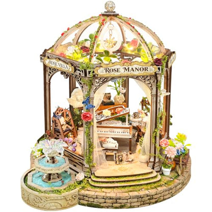 Book Nook Kit DIY Miniature House 3D Wooden Puzzle - Rose Manor - color: Rose Manor