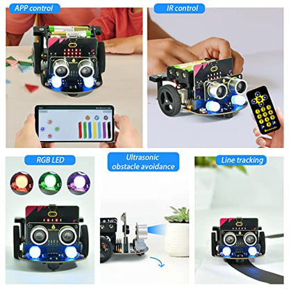 KEYESTUDIO Microbit Robot Car Starter Kit Compatible with BBC Micro:bit V2