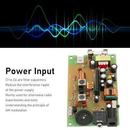 AM Radio Transmitter Board Kit, Short Wave Low Power Sound Amplification 100mW SW Radio Amplifier Kit, 21MHZ Crystal Frequency Stabilization for DIY Campus Broadcast Radi