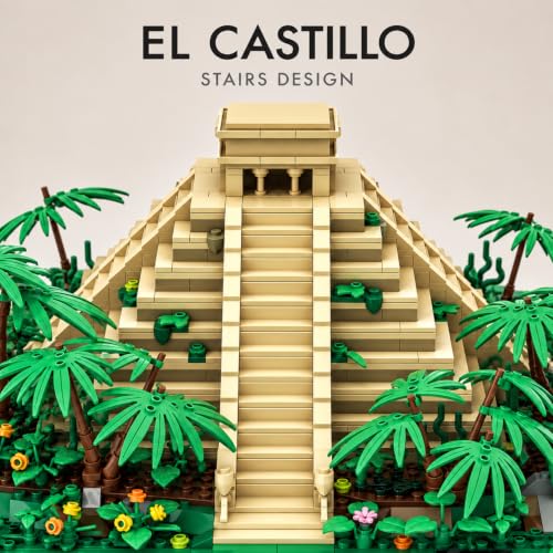 1346Pcs El Castillo Pyramids Mexico Building Set World Landmark Architecture Model Collectible Toy for Kids and Adults - color: El Castillo
