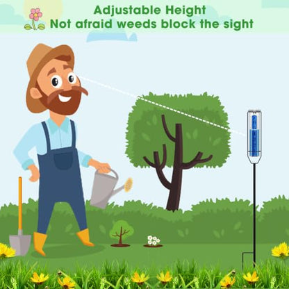 FINEST+ Upgraded Rain Gauge, 7" Freeze Proof Rain Gauge Outdoor Best Rated, Large Clear Numbers and Adjustable Height Rain Measuring Tool for Garden, Lawn and Farm