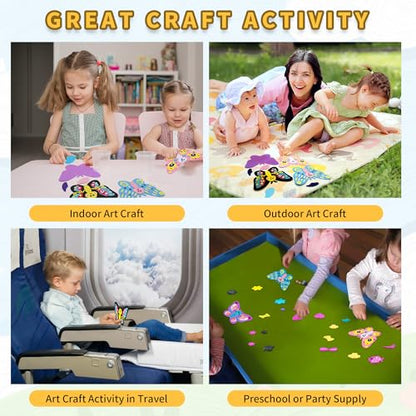VKPI 4 Butterflies Foam Art Crafts Gift Kit, Creative Make Your Own Butterflies, Cartoon Paper Craft Projects for Kids Ages 4+ Toddler, Preschool Learning Toy for Birthday Party Favor Supplies - color: New Butterflies