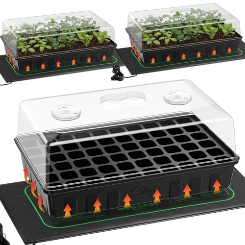 SOLIGT 3 Set 60-Cell Seed Starter Kit with Domes, Cell Trays and Heat Mats - size: 3 SET