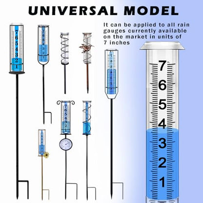 Rain Gauge Replacement Tube, Rain Gauge Outdoor Best Rated Tube,7" Capacity Accurate Rain Gauge Tube, Rain Gauge Outdoor Freeze Proof Measure Tube,2 pc Plastic Rainfall Meter Tube with 1 Brush - color: 2PCS Plastic Rain Gauge Tube A