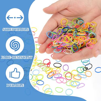 uxcell 600Pcs Loom Rubber Band, Bracelet Making Refill Kit Elastic Loom Band with 25Pcs S-Clips and 1Pcs Crochet Hooks for Weaving DIY Handcrafts, Pink - color: Pink