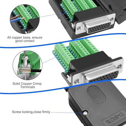 XMSJSIY DB26 Solderless Breakout Connector Adapter- (DB26 Female) - style: DB26 Female