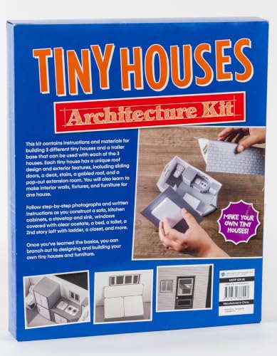Tiny Houses Architecture Kit: Build Your Own Cardstock Paper Models, Furniture & Trailer with Blueprints, Scale Ruler & Roof Slope Calculator | DIY Craft for Teens & Adults