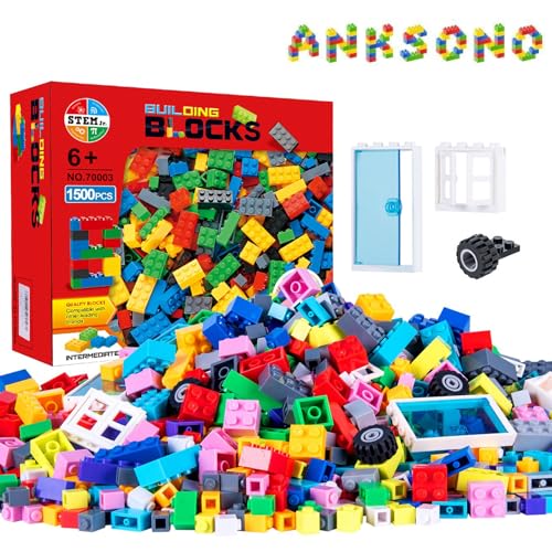 1500 Pieces Building Bricks for Kids, Classic Building Bulk Blocks - color: 1500 Pcs