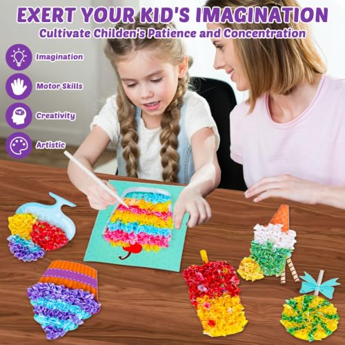 Lonfliness 8 Pcs Dessert Cake Poke in Craft Kits for Kids Mess Free DIY Art - style: Dessert