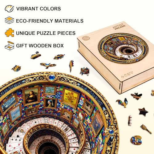 Wooden Puzzles for Adults, 11.4 × 11.4 in Artist Arcade Puzzle - color: Artist Arcade, size: Medium